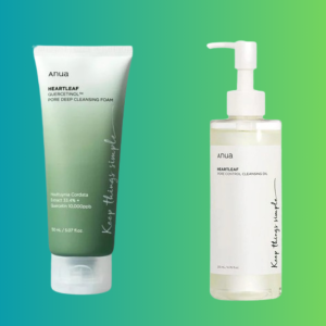 Double Cleansing Pack Anua Heartleaf Pore Control Cleansing Oil (200ml) & Heartleaf Quercetinol Pore Deep Cleansing Foam (150ml)