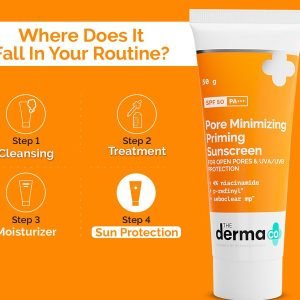 Dermaco Pore Minimizing Priming Sunscreen with SPF 50 & PA+++ For Open Pores & UVA/UVB Protection (50g)