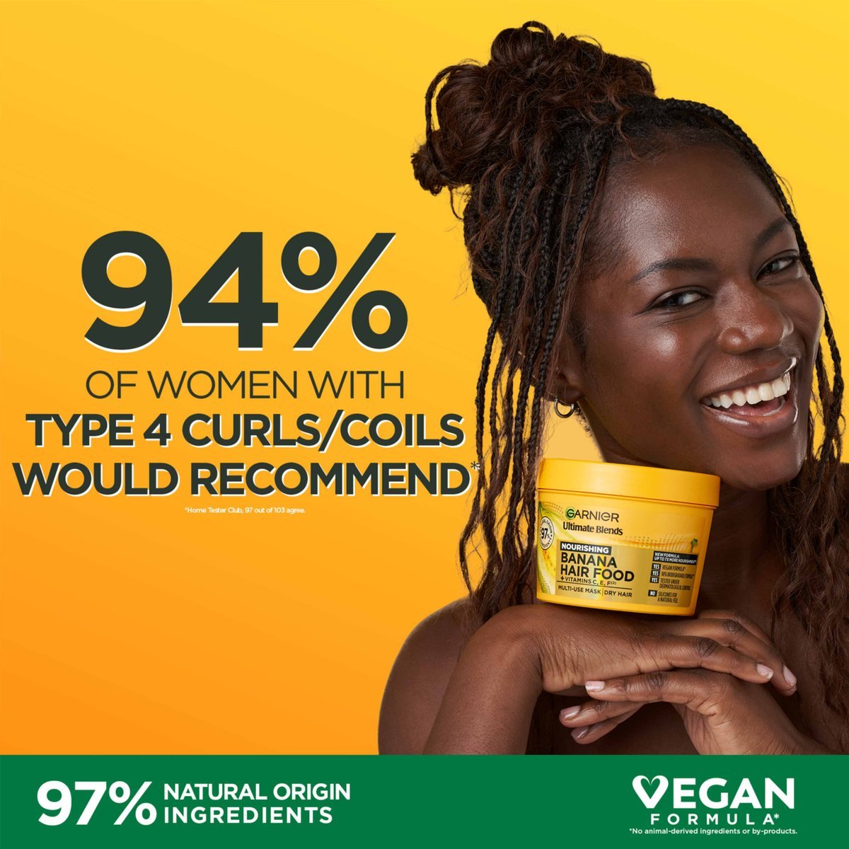 GARNIER BANANA & SHEA BUTTER SUPERCHARGED HAIR FOOD MASK (400ML) - Image 4