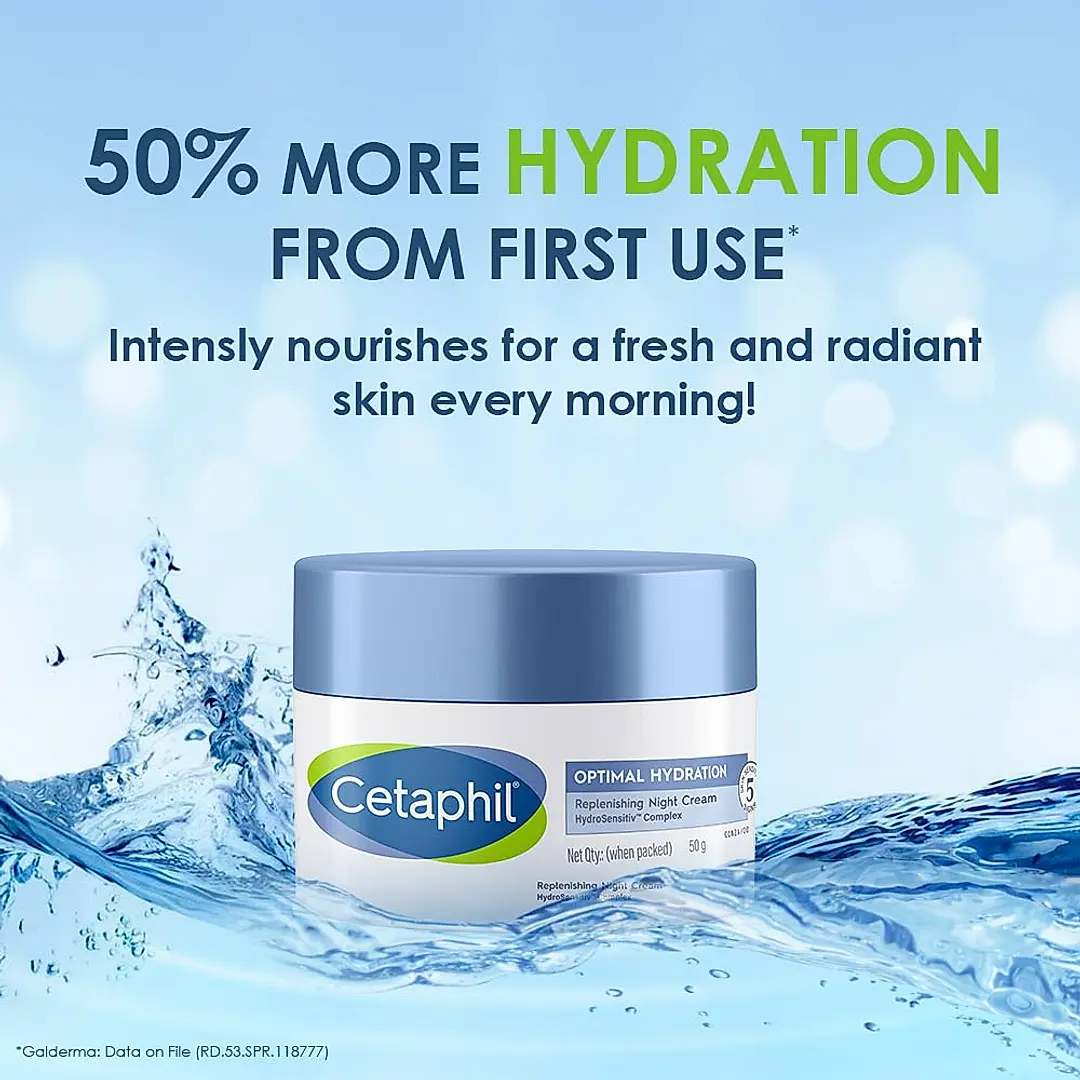 Cetaphil Optimal Hydration Replenishing Night Cream (50g) - Image 5