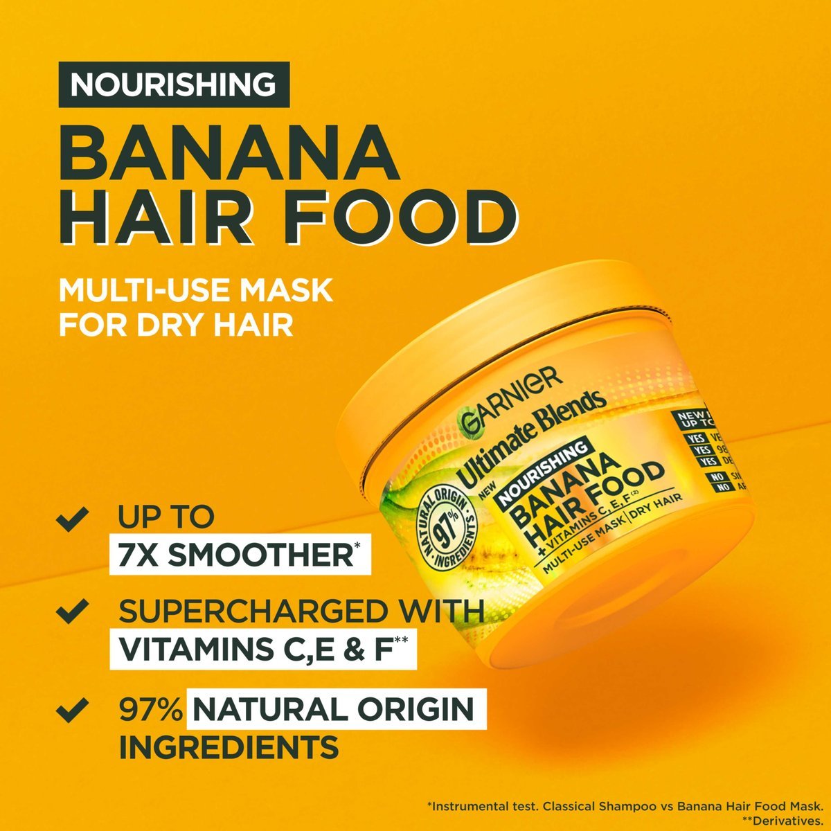 GARNIER BANANA & SHEA BUTTER SUPERCHARGED HAIR FOOD MASK (400ML) - Image 6