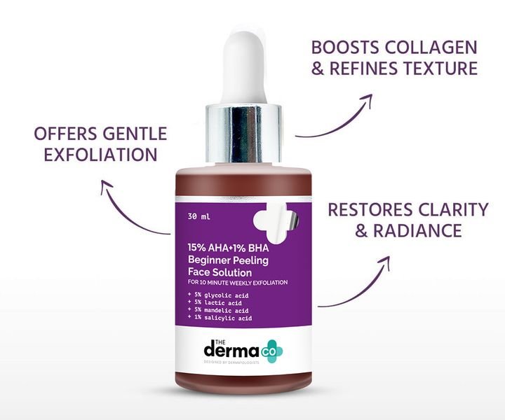 Derma co 15% AHA+1% BHA Beginner Face Peeling Solution (30ml) - Image 2
