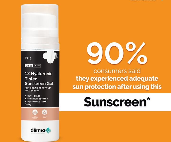 Dermaco 1% Hyaluronic Tinted Sunscreen Gel for Broad Spectrum Protection SPF 60 - Image 4