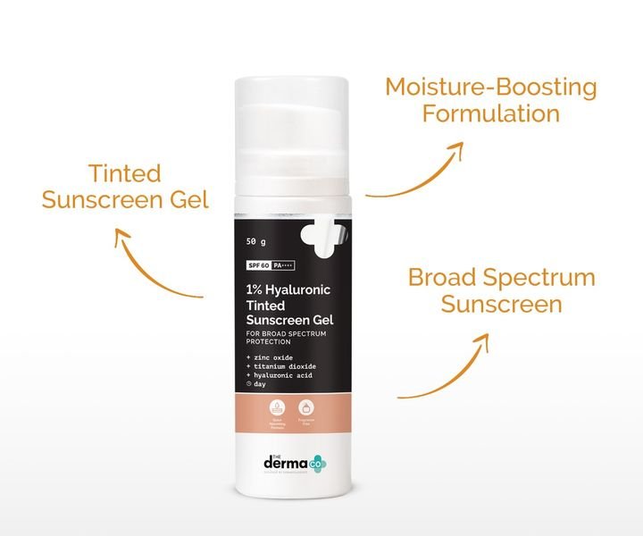 Dermaco 1% Hyaluronic Tinted Sunscreen Gel for Broad Spectrum Protection SPF 60 - Image 3