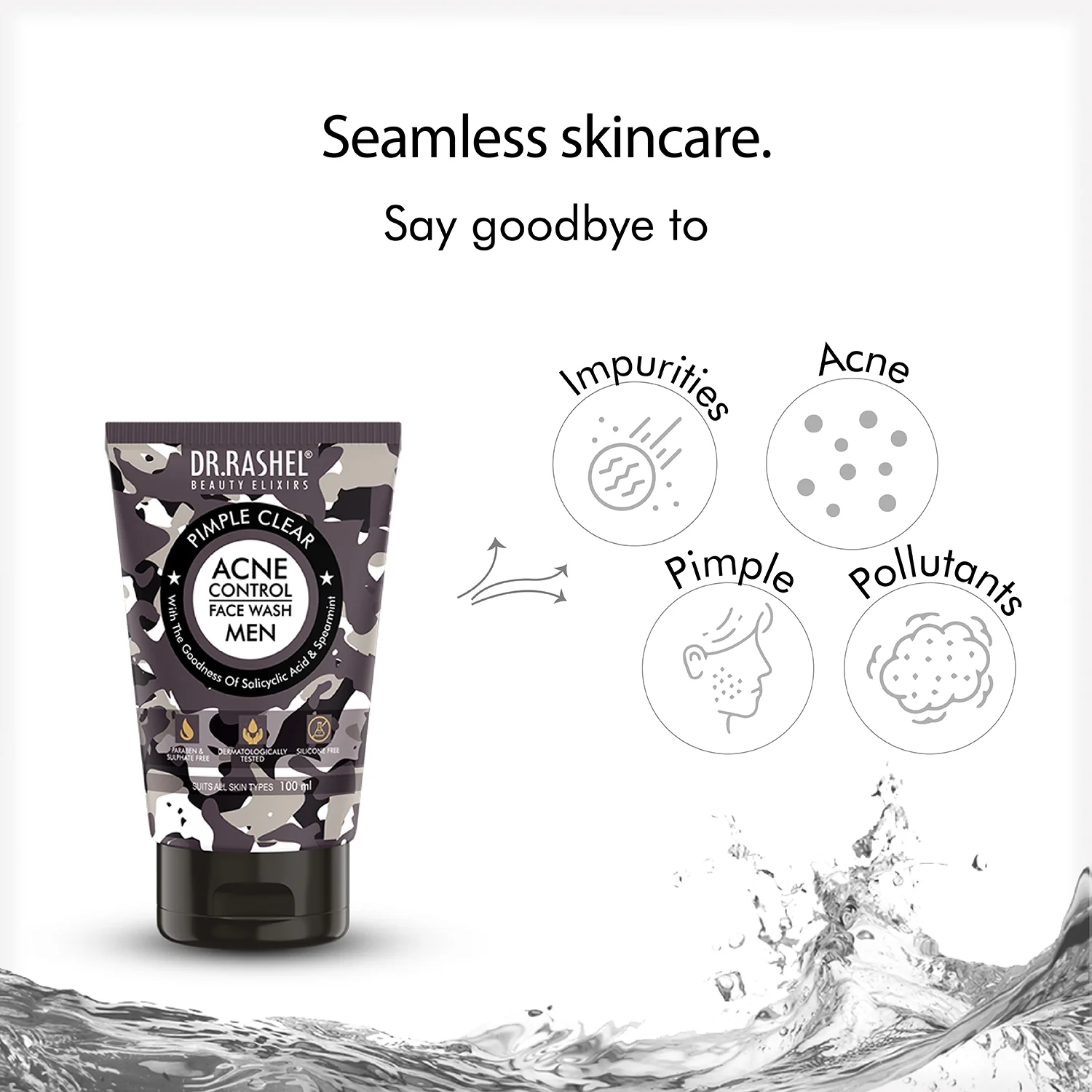 Dr Rashel Acne Control Face Wash for Men (100ml) - Image 3