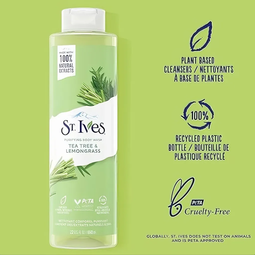 St’Ives Tea Tree & Lemongrass Body Wash (650ml) - Image 2