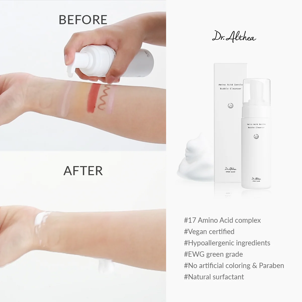 Dr Althea Amino Acid Gentle Bubble Cleanser (140ml) - Image 3