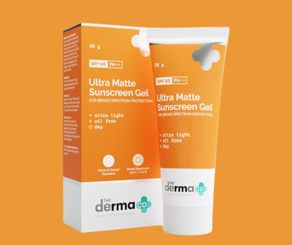 Derma Co Ultra Matte Sunscreen Gel with SPF 60 & PA+++ (50g)