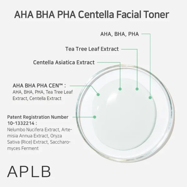 APLB AHA BHA PHA Centella Facial Toner (160ml) - Image 4