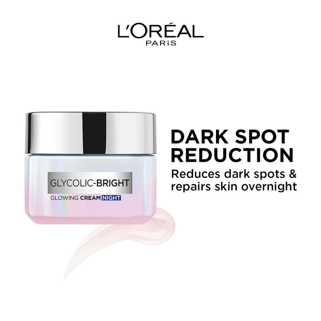 L'Oreal Paris Glycolic Bright Glowing Night Cream -50ml - Image 7