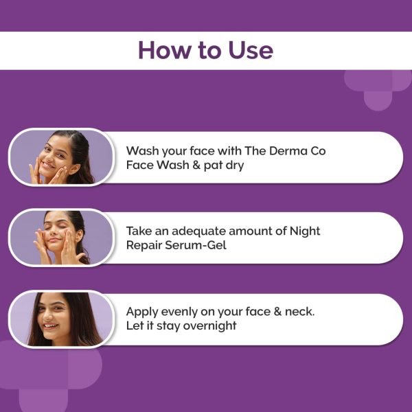 The Derma Co 1% Kojic + Arbutin Night Repair Face Serum-Gel  (50g) - Image 4