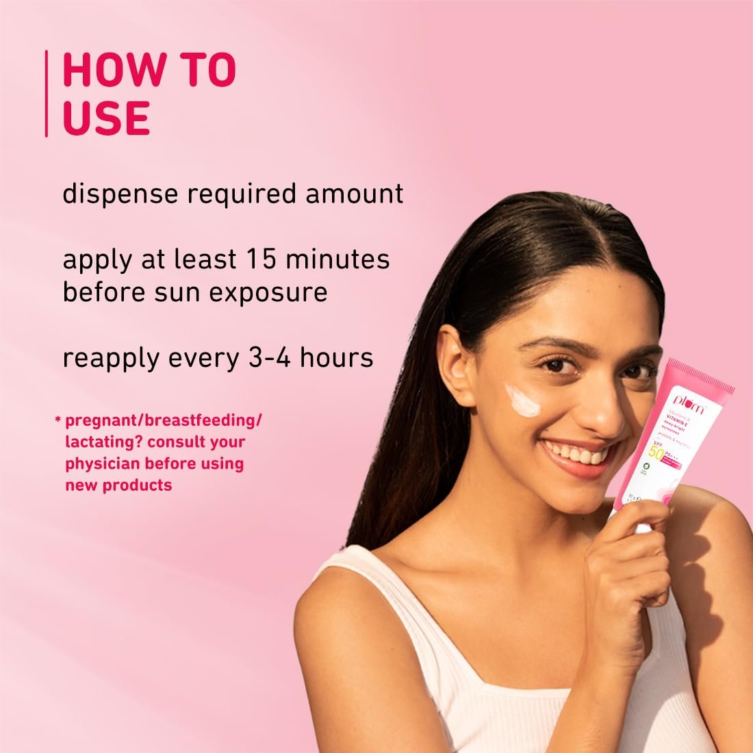 Plum Squalane&Vitamin E Dewy-Bright Sunscreen Spf 50 Pa+++(50g) - Image 2