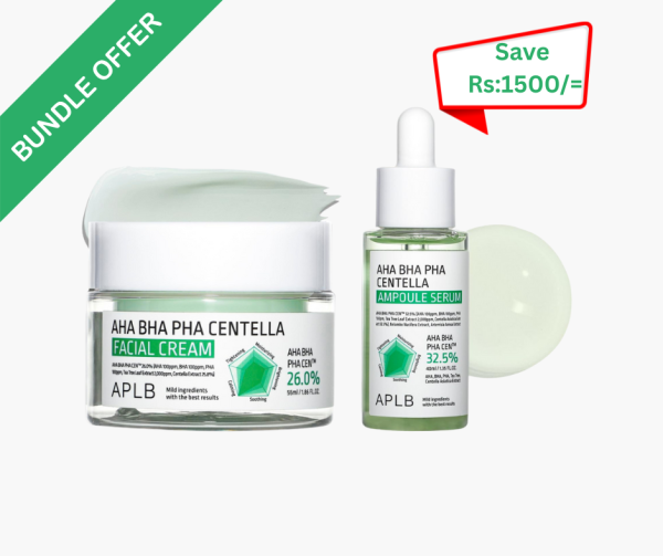 APLB AHA BHA PHA Centella Ampoule Serum (40ml) & AHA BHA PHA Centella Facial Cream (55ml)