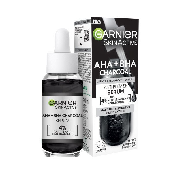 Garnier AHA + BHA Charcoal Serum-(30ml)