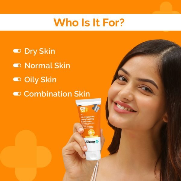 THE DERMA CO 1% Hyaluronic Long Lasting Sunscreen (50g) - Image 2