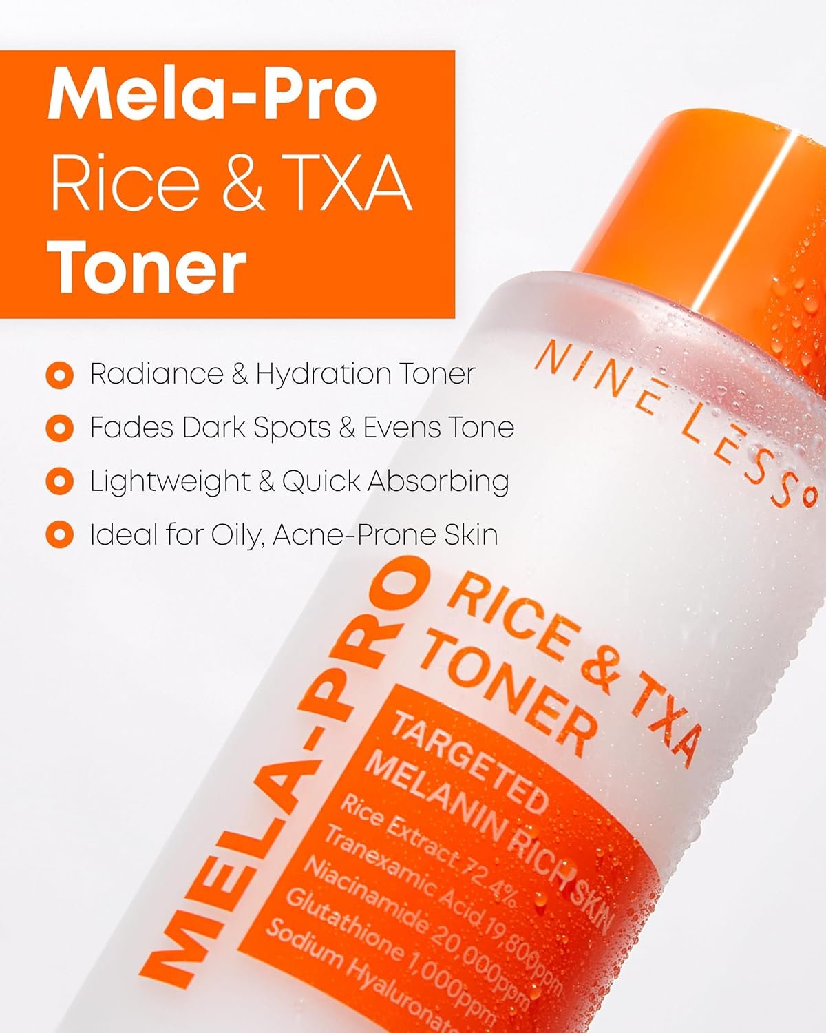 NINELESS Mela-Pro Rice & TXA Toner (200ml) - Image 4