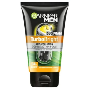 Garnier Men Turbo Bright Duo Foam Anti-Pollution Double Action Foam Face Wash-100g