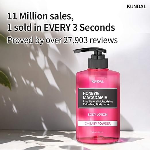 KUNDAL Honey & Macadamia Body Lotion, Cherry Blossom-500ml - Image 5