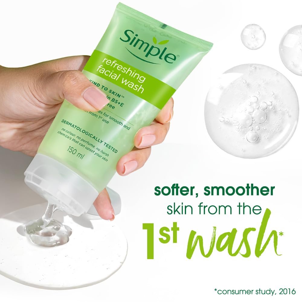 Simple Kind To Skin Refreshing Facial Wash-(150ml) - Image 4