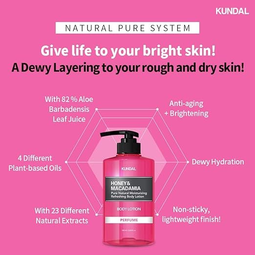 KUNDAL Honey & Macadamia Body Lotion, Cherry Blossom-500ml - Image 3