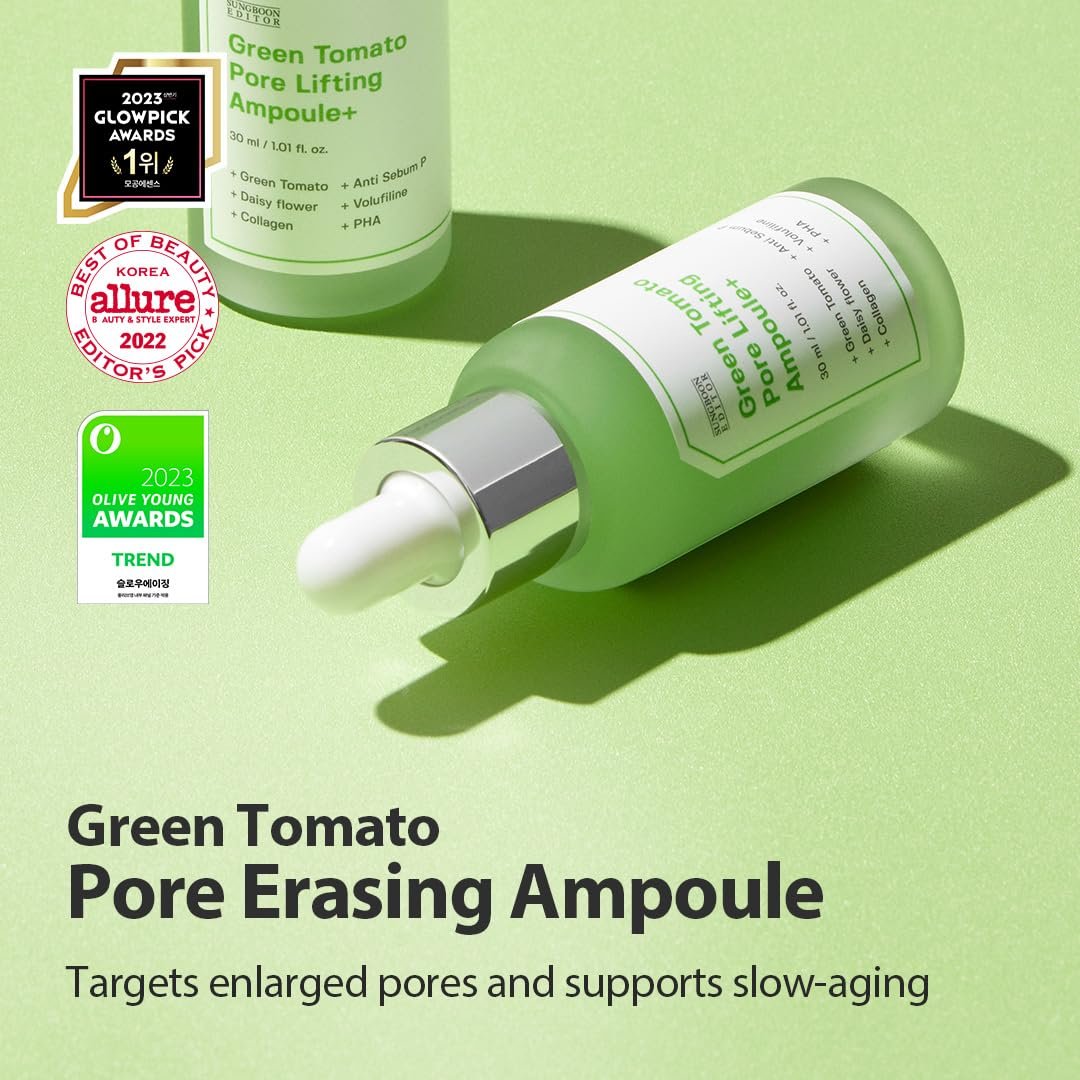 SUNGBOON EDITOR Green Tomato Pore Lifting Ampoule-30ml - Image 4