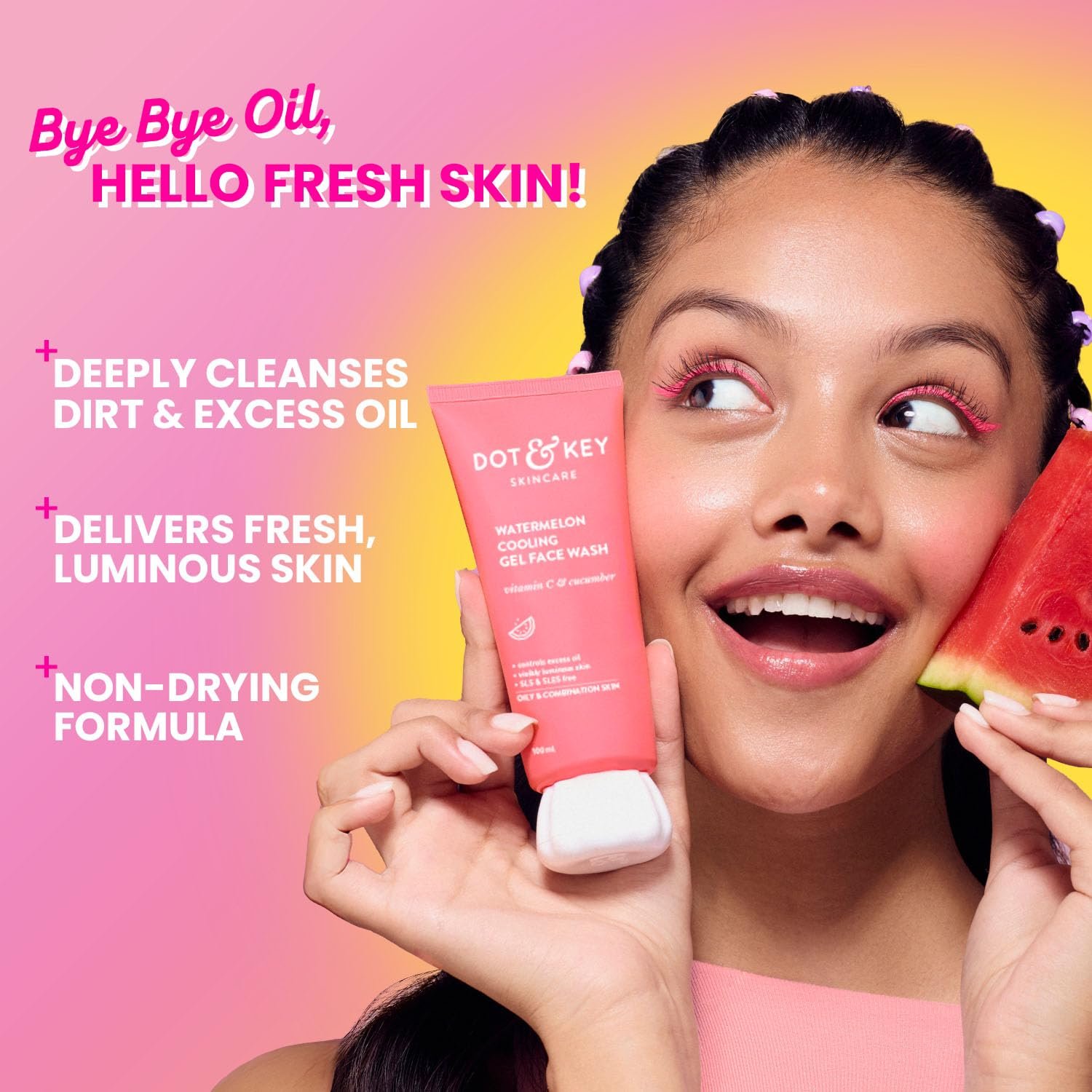 Dot & Key Watermelon Cooling Gel Face Wash-100ml - Image 2