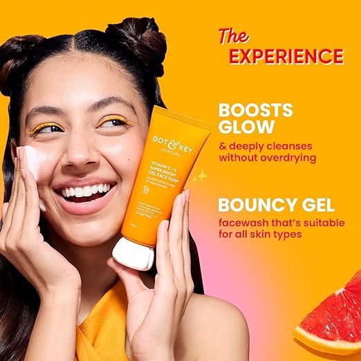 DOT & KEY Vitamin C + E Super Bright Gel Face Wash-100ml - Image 2