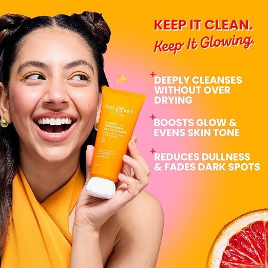 DOT & KEY Vitamin C + E Super Bright Gel Face Wash-100ml - Image 3