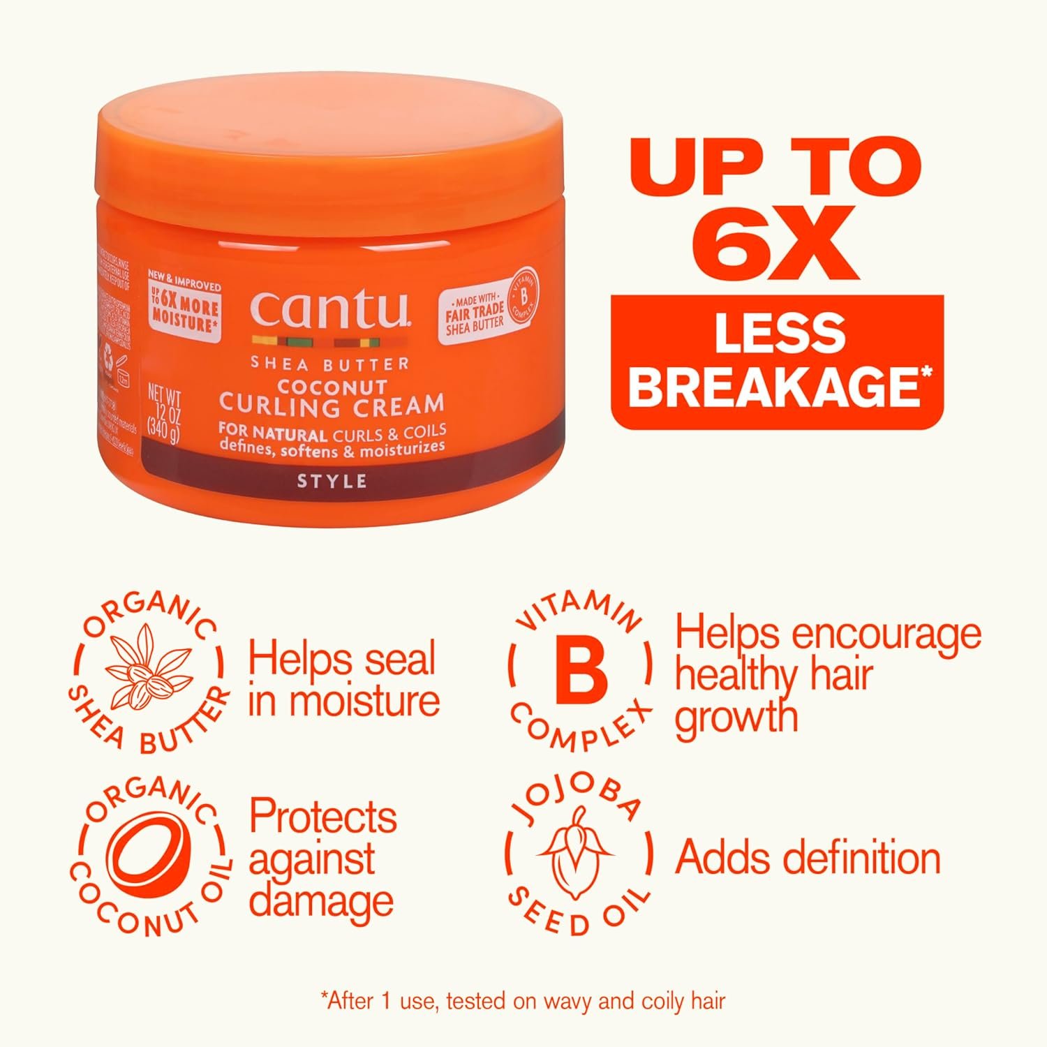 Cantu Coconut Curling Cream-340g - Image 6
