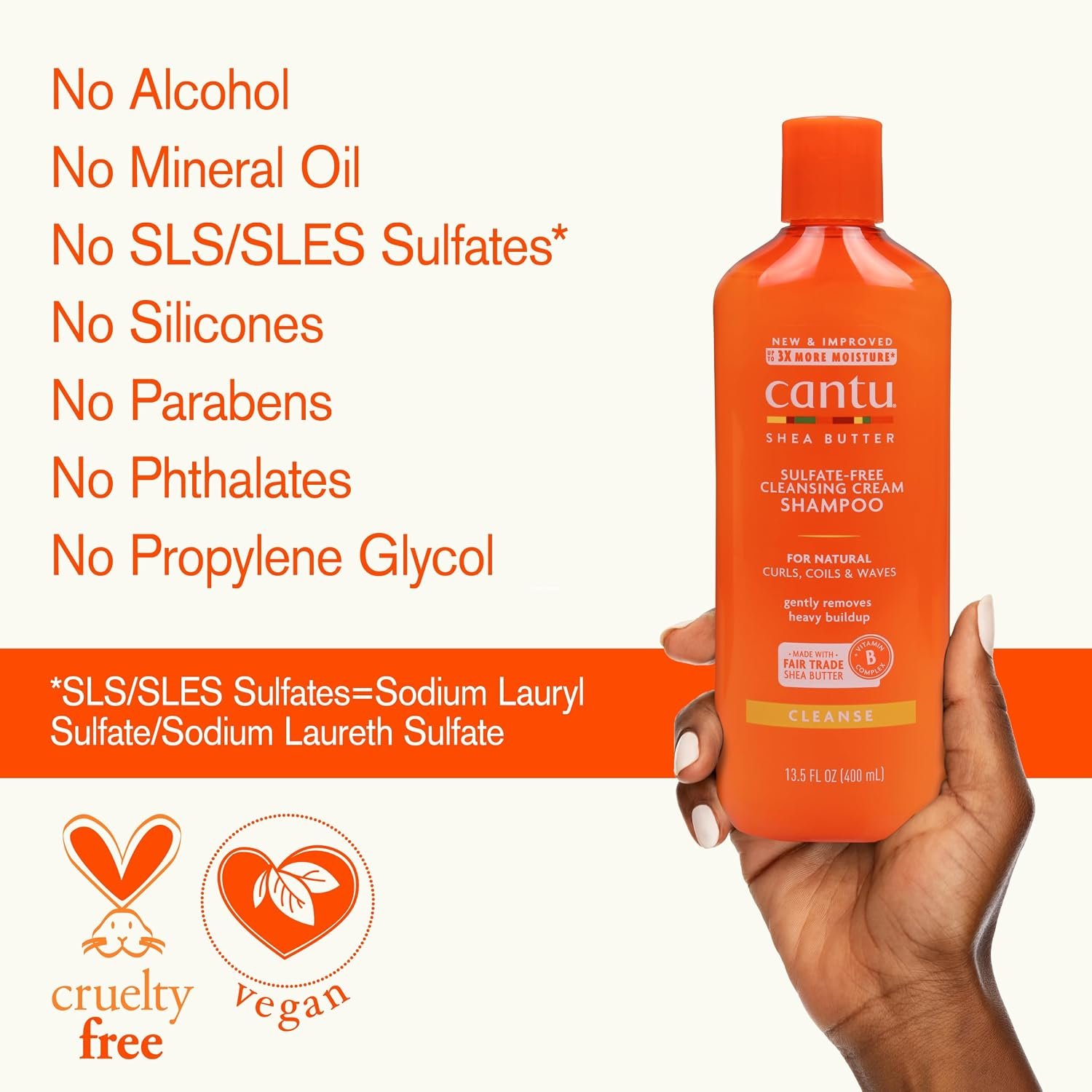 Cantu Sulfate-Free Cleansing Cream Shampoo (400ml) - Image 3