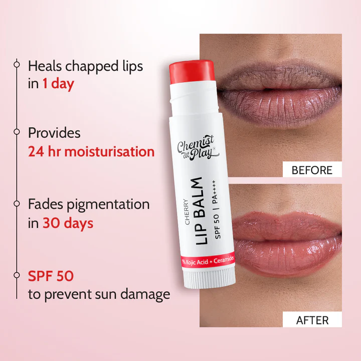 Chemist At Play Brightens & protects Cherry Lip Balm -spf 50 - Image 3