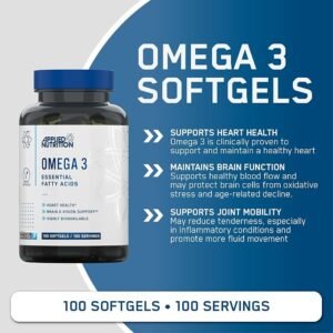 Applied Nutrition Omega 3 + Vitamin E – 100 Softgels