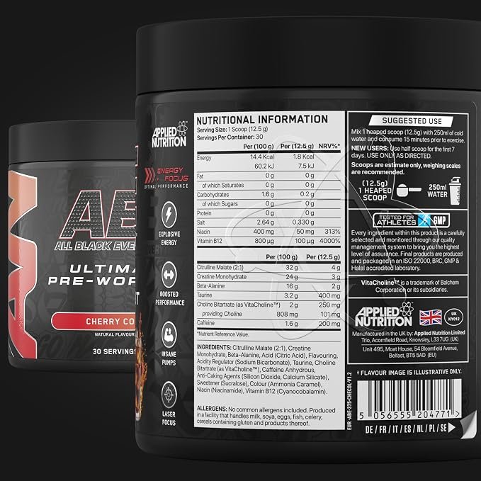 Applied Nutrition ABE Pre Workout Cherry Cola-375g - Image 3